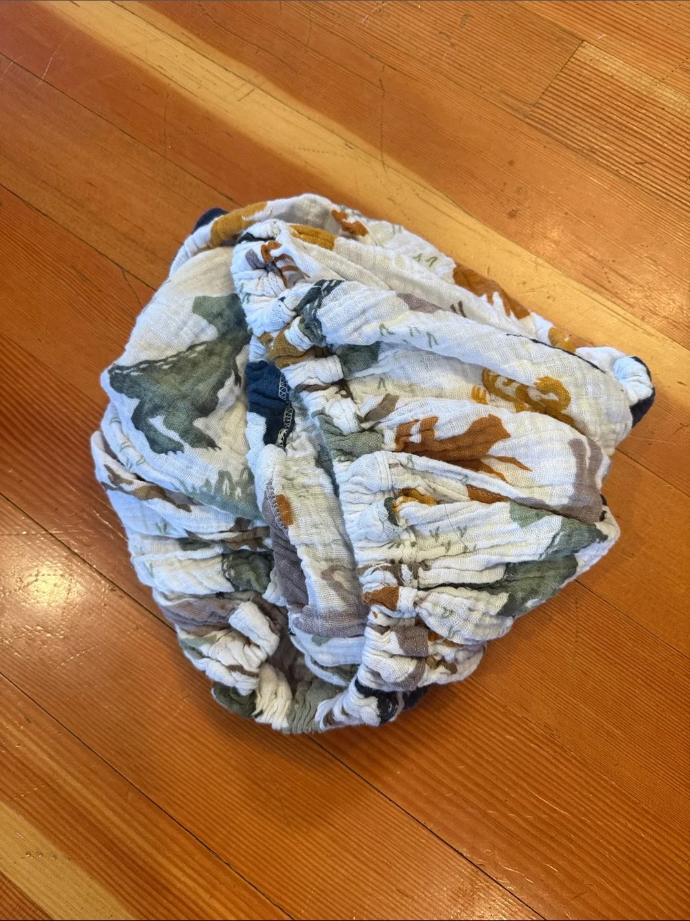 Baby Car Seat Cover with Dinosaur Print in White and Navy Trim